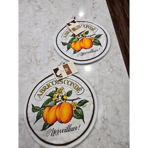 2 New B& D Pot Holders 9.25" Wide Continental Kitchen Works Abricots Conde Frenc